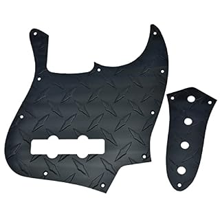 Dopro Plaque diamant 10 trous 4 cordes Jazz Bass Pickguard en aluminium Plaque diamant J Bass JB Plaque de contrôle et… - Les Beatles, Paul McCartney, John Lennon, RIngo Starr, George Harrison