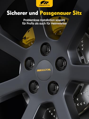 MIKKUPPA M12x1,5 Schwarz Radmuttern - SW19 Ersatz für 2006-2019 Ford Fusion, 2000-2019 Ford Focus, 2001-2019 Ford Escape Aftermarket Räder, 20 Stück Chrom geschlossene Radmuttern