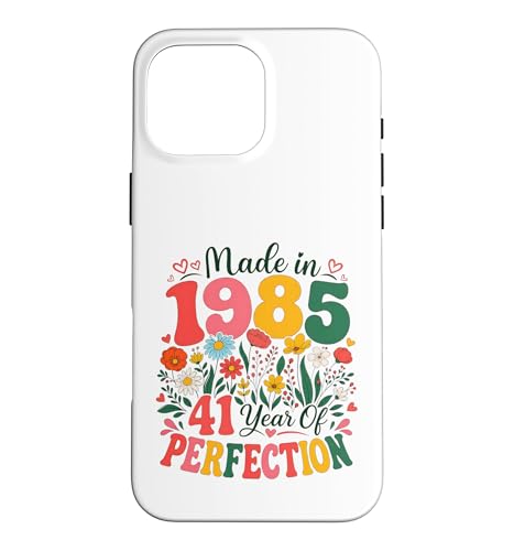 41 Year Old Made in 1985 Retro Floral 41st Birthday Women �X�}�z�P�[�X iPhone 16 Pro Max �p