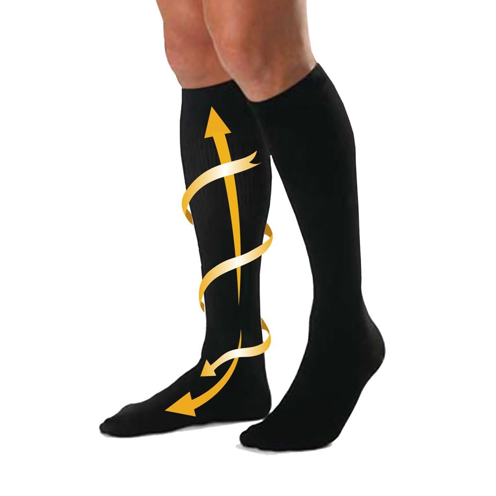 CABEAU Compression Socks - Travel, Help Swelling/Blood Flow, Black, Small