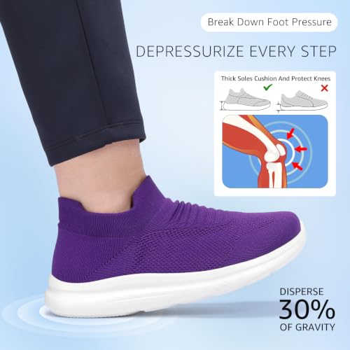 Image of STQ Wide Toe Box Walking Shoes for Women Slip On Breathable Sock Sneakers