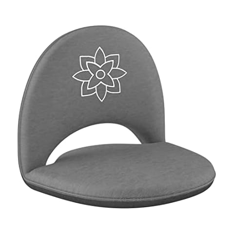 Mindful Modern Meditation Chair | Adjustable Floor Chair with Back Support | Padded Floor Seat for Posture Support and Comfort | Portable Folds Flat for Storage | Indoor/Outdoor Use | Slate Grey Cover