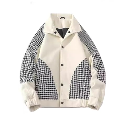 Veste en peluche pour hommes ample avec col chic de mi-saison