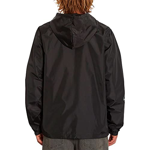 Volcom Men's Earth Tripper Half Zip Packable Windbreaker Jacket, Black, Medium #TOP1