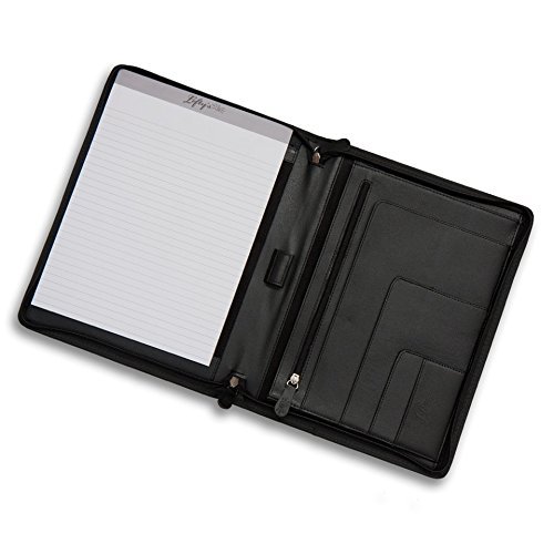 Lefty's The Left Hand Store Zippered Left-Handed Black Eco-Leather Padfolio
