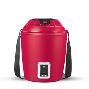 Milton Smart Electric App Enabled Tiffin, Set of 3, 300 ml Each, Maroon, No Minimum Distance, Compatible Alexa & Google…