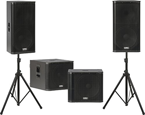 QSC KW152 / KW181 Powered Speaker Dual Sub Package