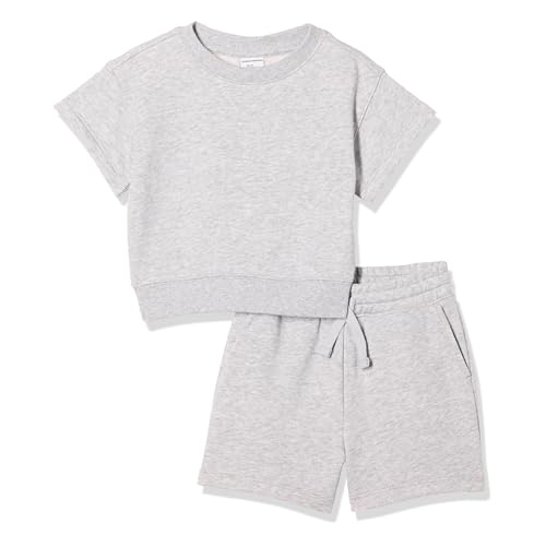 Image of Amazon Essentials Boys and Toddlers' Relaxed Fit Sweatshirt and Shorts Set