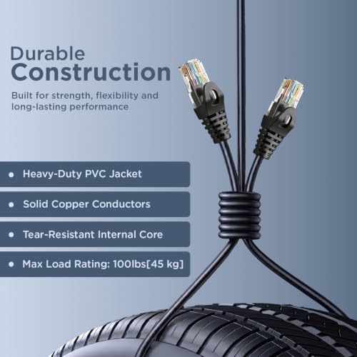 Image of UNIGEN CAT6 LAN Cable | 5Meter Length | Up to 10Gbps High-Speed Ethernet Network Cable with RJ45 Connectors, Pure Copper Conductors, Durable PVC Jacket for Router, PC, Laptop, Smart TV, Gaming Console