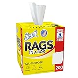Kimberly-Clark Scott 75260 Rags in a Box, White (200 Towels)