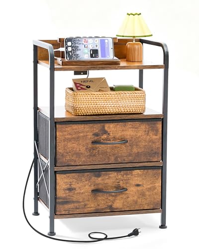 サイドテーブル コンセント付き