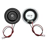 MECCANIXITY 2 Pcs 8 Ohm Small Speaker, 1W 30mm Diameter Metal Shell Round Magnet Tiny Speaker with 100mm Terminal Wire Micro Internal for DVD, EVD, Mini Home Audio Loudspeaker