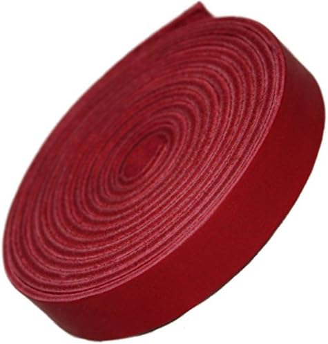 TOFL Genuine Top-Grain Leather Strap | 72 Inches Long | 1/2 Inch Wide | 1/8 Inch Thick (7-8 oz) | 1 Leather Strip for DIY Arts & Craft Projects, Clothing, Jewelry, Wrapping | Red