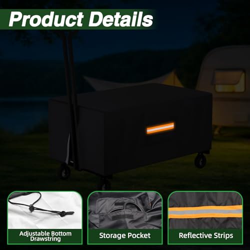 Image of EVRBUL Outdoor Folding Wagon Cover, 38 inch L x 22 inch W x 20 inch H, Cover Only