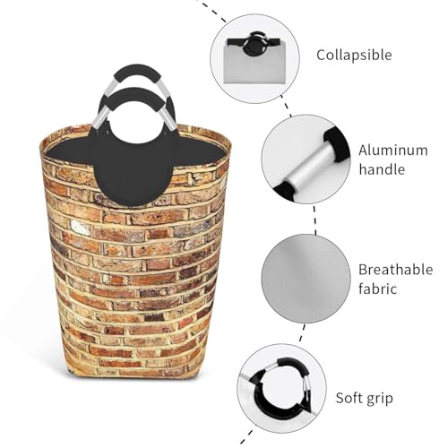 Sac à linge pliable pour dortoir et studio motif briques - 5