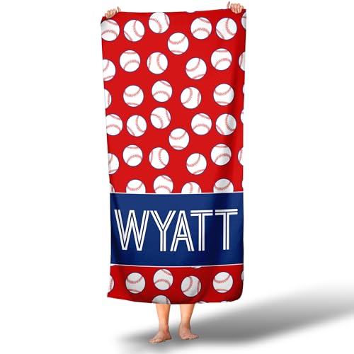 Girls Love A Monogram Personalized Custom Baseball Beach Towels