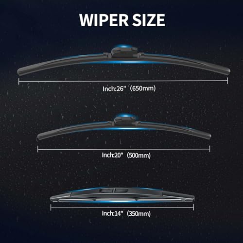 Image of Front and Rear Windshield Wipers for Subaru Ascent 2019-2026 | Quiet and Streak-Free Front and Back Wiper Blades Assembly All-Season OEM Automotive Replacement Accessories