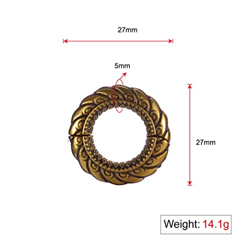 Erkuoo 1 Pair Vintage Pattern Ear Hangers Weights Anti-Allergic Hoop Ear Plugs Body Jewelry Piercing Dangle Gauges Tunnles Earrings 4G(5Mm) #TOP2