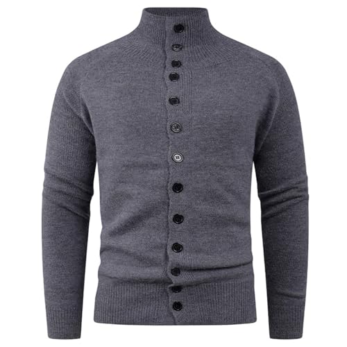 Cardigan hombre invierno con botones cuello en v y bolsillos 3