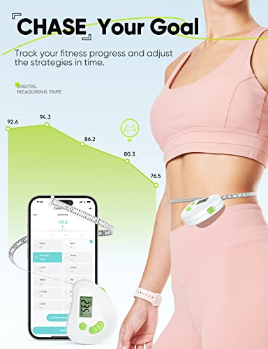 Foto von Smart körpermaßband mit App, maßband körper Bluetooth massband für Körpermaße von Bizeps, Brust, Hüfte, Waden, Oberschenkel und Hals, Einziehbar Körperumfangmaßband