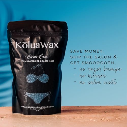 KoluaWax Hard Wax Beads for Hair Removal - Coarse Body Hair Formula - Brazilian, Underarms, Back Che