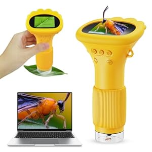 41ckd06k+cl - Microscope for Kids, Mini Microscope with 2'' Inch Screen - 200x Zoom Pocket Handheld Microscope Camera, Christmas Birthday Gifts for Age 3 4 5 6 7 8 9 10 11 12 Girls Boys