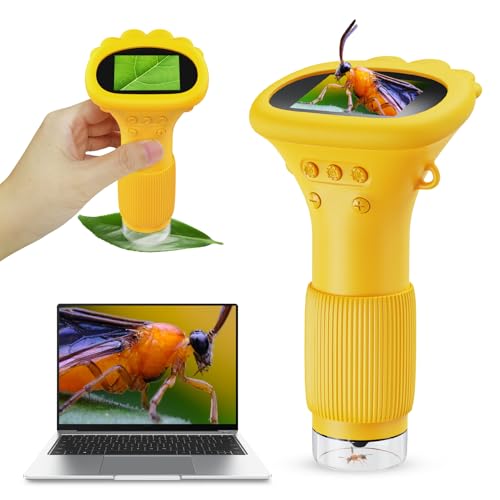 41ckd06k+cl - Microscope for Kids, Mini Microscope with 2'' Inch Screen - 200x Zoom Pocket Handheld Microscope Camera, Christmas Birthday Gifts for Age 3 4 5 6 7 8 9 10 11 12 Girls Boys