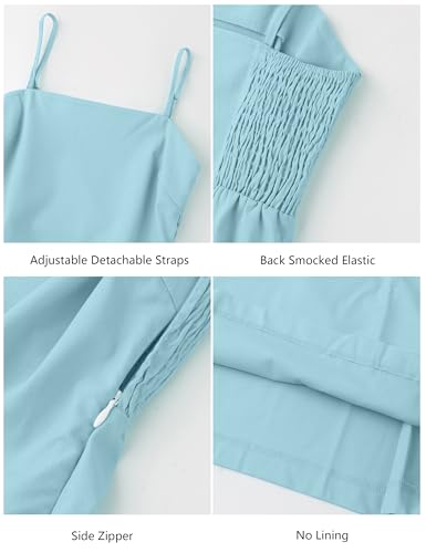 Image of TERIVEEK Women Strapless Linen Tube Mini Dress Summer Boho Beach Sundress