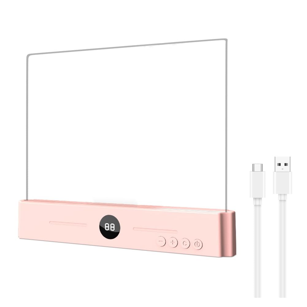 Hndhbfgrt 2PCS Flat Book Light Rechargeable Clear LED Smart Reading Light with Timer Dimmable Eye Protection for Bedside Travel Study C