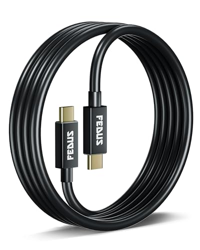 Image of FEDUS USB 4 Thunderbolt 4 Cable 40Gbps 240W [8K@60Hz 4K@144Hz] 100W PD 3.1 Fast Charging Type C To C Display Compatible With iPhone 15 Pro, Macbook, Egpu, SSD 2M, Black