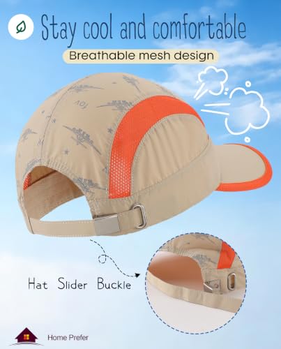 Image of Home Prefer Kids Lightweight Quick Drying Sun Hat Airy Mesh UV Protection Caps Boys Girls UPF50 Baseball Caps Run Beach Water