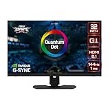 MSI MPG321UR QD 32' Gaming Monitor, 3840 x 2160 (UHD), IPS with Quantum Dot, 1ms, 144Hz, G-Sync Compatible, HDR 600, HDMI, Displayport, USB Type-C, Tilt, Swivel, Height Adjustable, Black