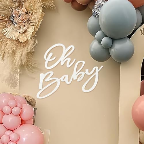 MASTRON Oh Baby Sign for Baby Shower Backdrop - Felt Oh Baby Sign Party Banner Boy Girl Baby Shower Decorations Gender Reveal 1st Birthday Party Photography Background - White MASTRON Oh Baby Sign for Baby Shower Backdrop - Felt Oh Baby Sign Party Banner Boy Girl Baby Shower Decorations Gender Reveal 1st Birthday Party Photography Background - White