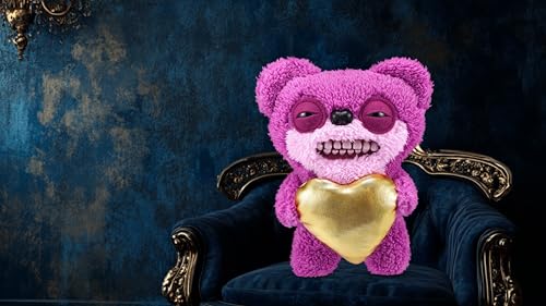 Fuggler Gold Fuggs by ZURU Funny Ugly Monster Plush Collectable Toy (Teddy Bear Nightmare - Heart)