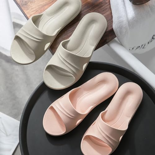 XUEMML Elderly Pregnant Women House Sandals Slippers, Men's Summer Non-Slip Mute Flat Bottom Bathroom Home Shower Shoes(Blue,43/44EU)4