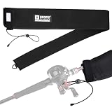 Booms Fishing Neoprene Rod Sleeve: Fishing Pole Sleeve for Storage & Travel - 68" Protective Rod Socks with Hanging Loop & Adjustable Lanyard - RS8 Floating Pole Covers for Casting/Trolling Rods, M