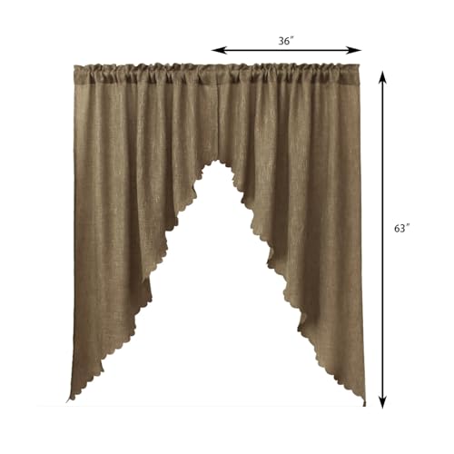 Valeahomesoftburlaplookswagcurtainsrusticnaturalrodpocketkitchenvalancecurtainpanelsforsmallwindow63inchlengthtan2panels Urban Country Home Decor Valea home soft burlap look swag curtains rustic natural rod pocket kitchen valance curtain panels for small window 63 inch length tan 2 panels urban country home decor