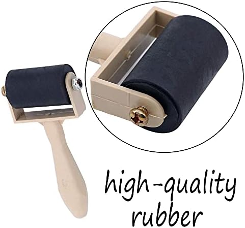 3 Pcs Rubber Brayer Rollers Ink Applicator Printmaking Art Craft Rollers Paint Brushes for Craft Projects Ink Stamping Lino Printing Ink Lino Ink