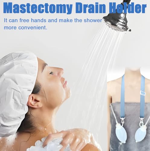 Image of 3Pcs Shower Lanyard for Mastectomy Drain Holder,Skin Friendly Drain Holder for Breast Surgery Recovery,Adjustable Tummy Tuck Recovery Supplies (Solid Color)