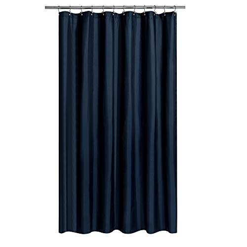 N&Y HOME Fabric Shower Curtain or Liner Extra Long 72 x 84 Inches - Hotel Quality, Machine Washable, Water Repellent - Navy Blue, 72x84