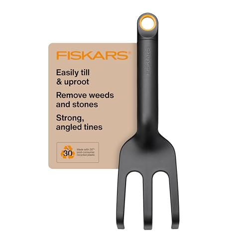 Fiskars Eco Cultivator with Wide Angled Tines, Ergonomic Handle, UV Resistance, Ideal for Loosening Soil and Removing Weeds