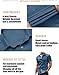 COOFANDY Men's Muscle Fit Dress Shirts Wrinkle-Free Short Sleeve Casual Button Down Shirt Grey Blue