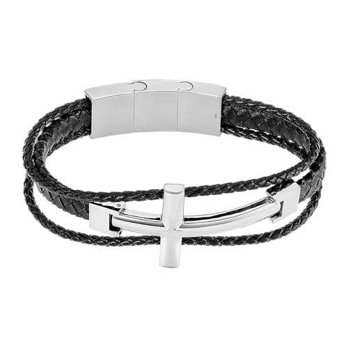 LOTUS STYLE Pulsera Hombre Acero Inoxidable 316L Brazalete de Diseño Sofisticado, Confortable y Resistente al Agua - Pulseras Hombre - Plateada 215.00 mm LS2379-2/1 - Ideal para Regalo