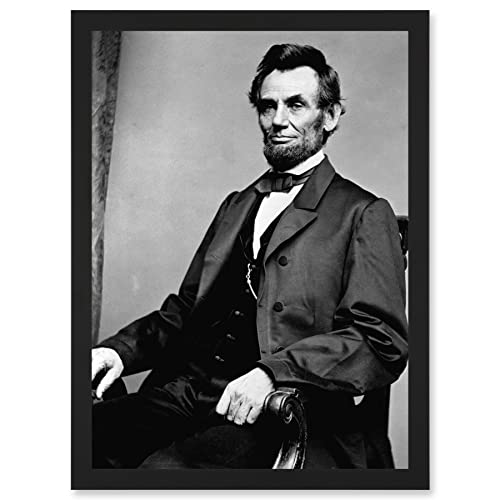 Artery8 Vintage Photo Portrait Honest Abe Abraham Lincoln President America USA Artwork Framed Wall Art Print A4