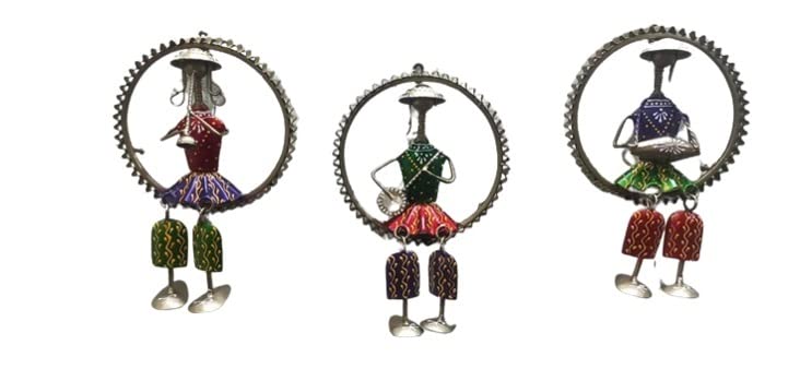 Image of Bharat Art Metal IronCap Lady In Ring S3 Figurinel Decorative Wall Art Decor for Home Bedroom Living room Office Cafe Decorative | Elegant Artistic Sculpture | Gift Item | 7.x2.5 x10 Inch | W325