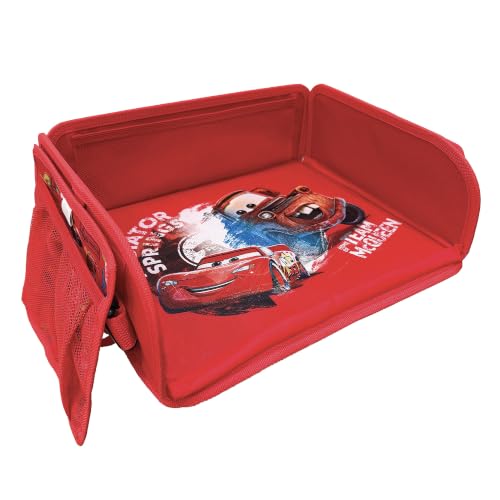 Image of J.L. Childress Disney Baby 3-IN-1 Kids Travel Tray & Tablet Holder - Car Seat Lap Tray Desk for Toddlers, Road Trip Essentials, Activity Table, Travel Accessories - Cars