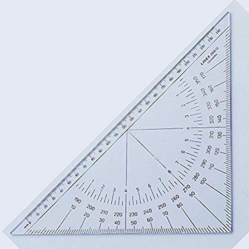 Linex 2800MH Nautischer Winkelmesser, Navigation Kursdreieck, 28 cm, Längenmaßskala 240mm, transparent