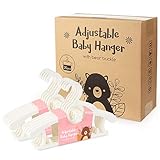 Homewit 20-teilig ausziehbare Babykleiderbügel | 29 cm ~ 37 cm ausziehbare Kinderkleiderbügel | mit Stapelbaren Bärchen-Haken | 100% aus neues Kunststoff | Ideal für Baby und Kind