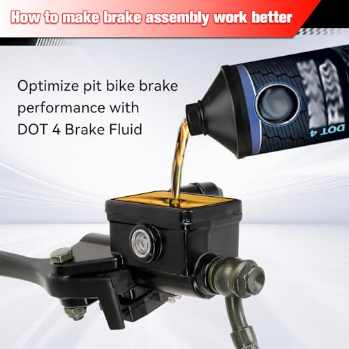 Image of Pit Bike Front Brake & 12mm Rear Hydraulic Disc Brake Caliper Assembly Compatible with 125cc 110cc SSR Apollo Tao Tao 90cc 70cc 50cc Coolster X-pro 4 Stroke Chinese Dirt Bike Parts Red