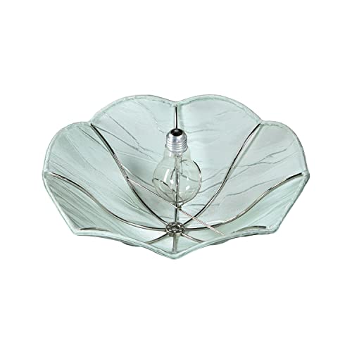 Image of Aspen Creative 52005 Ceiling Clip-on Lamp Shade, Transitional Design in Light Green with Wavy Pattern, 13 inch Diameter x 5 inch Height
